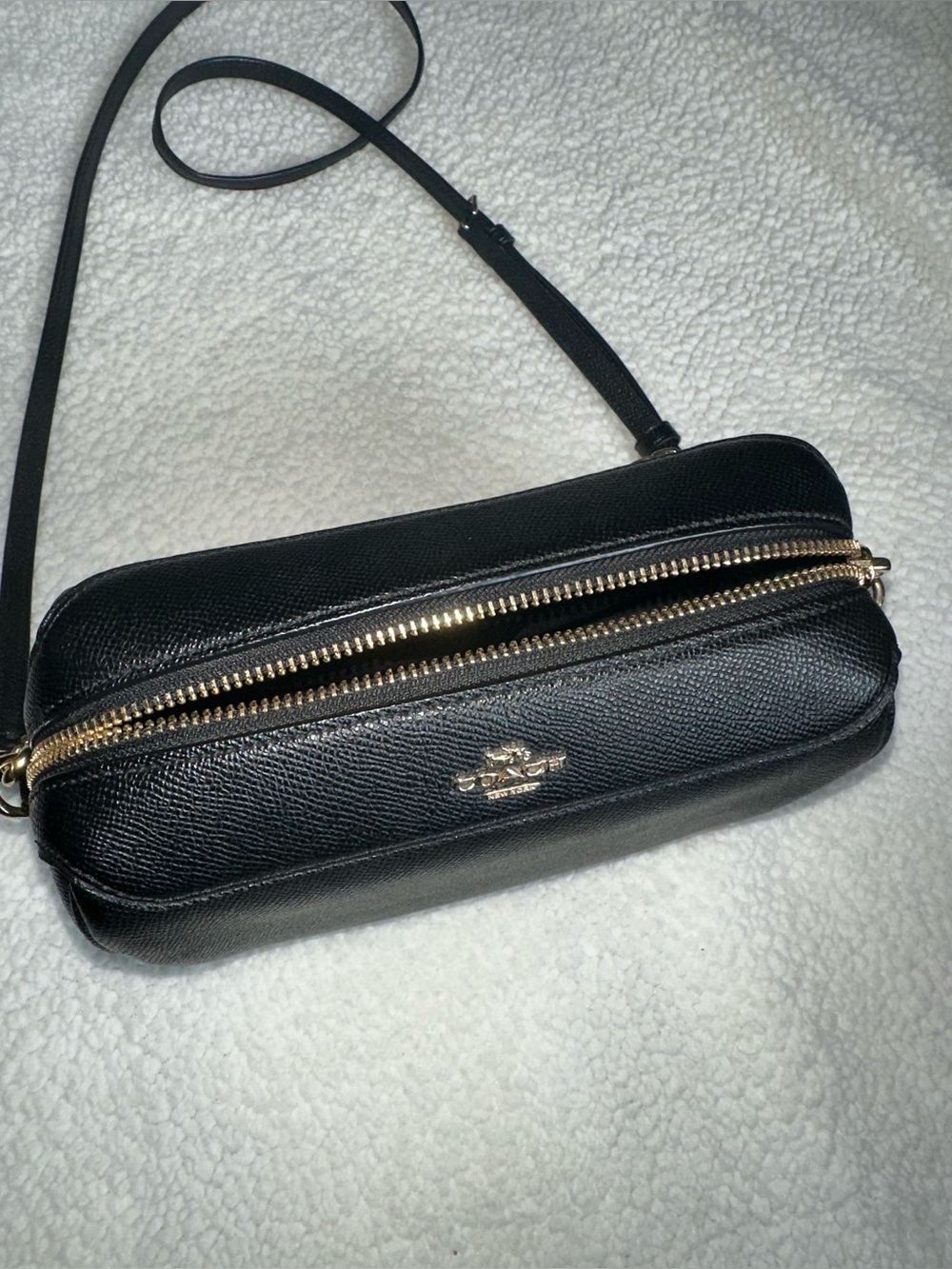 Coach Mini Bennett Crossbody Bag Black Crossgrain Leather F76629 Gold Hardware - Picture 10 of 14